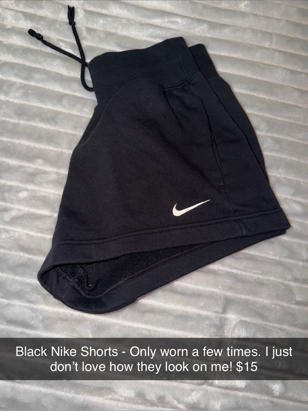 Nike Women's Black Athletic Shorts with White Swoosh